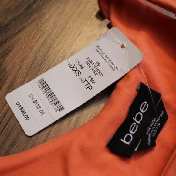 Bebe Cutout Midi Orange Dress - Picture 2 of 10